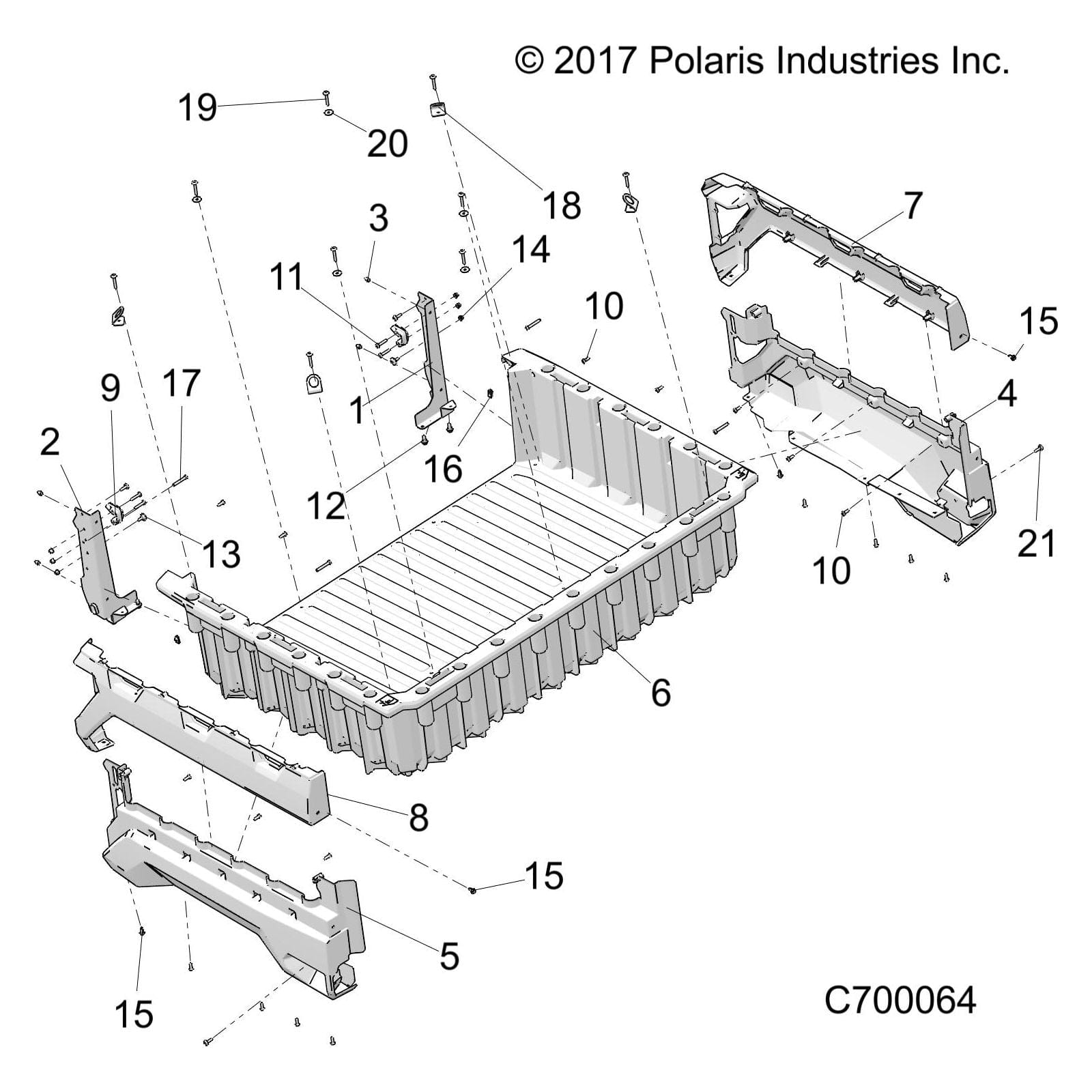 Outer Box Panel, Left Side, Glo by Polaris 5453775-070 OEM Hardware P5453775-070 Off Road Express