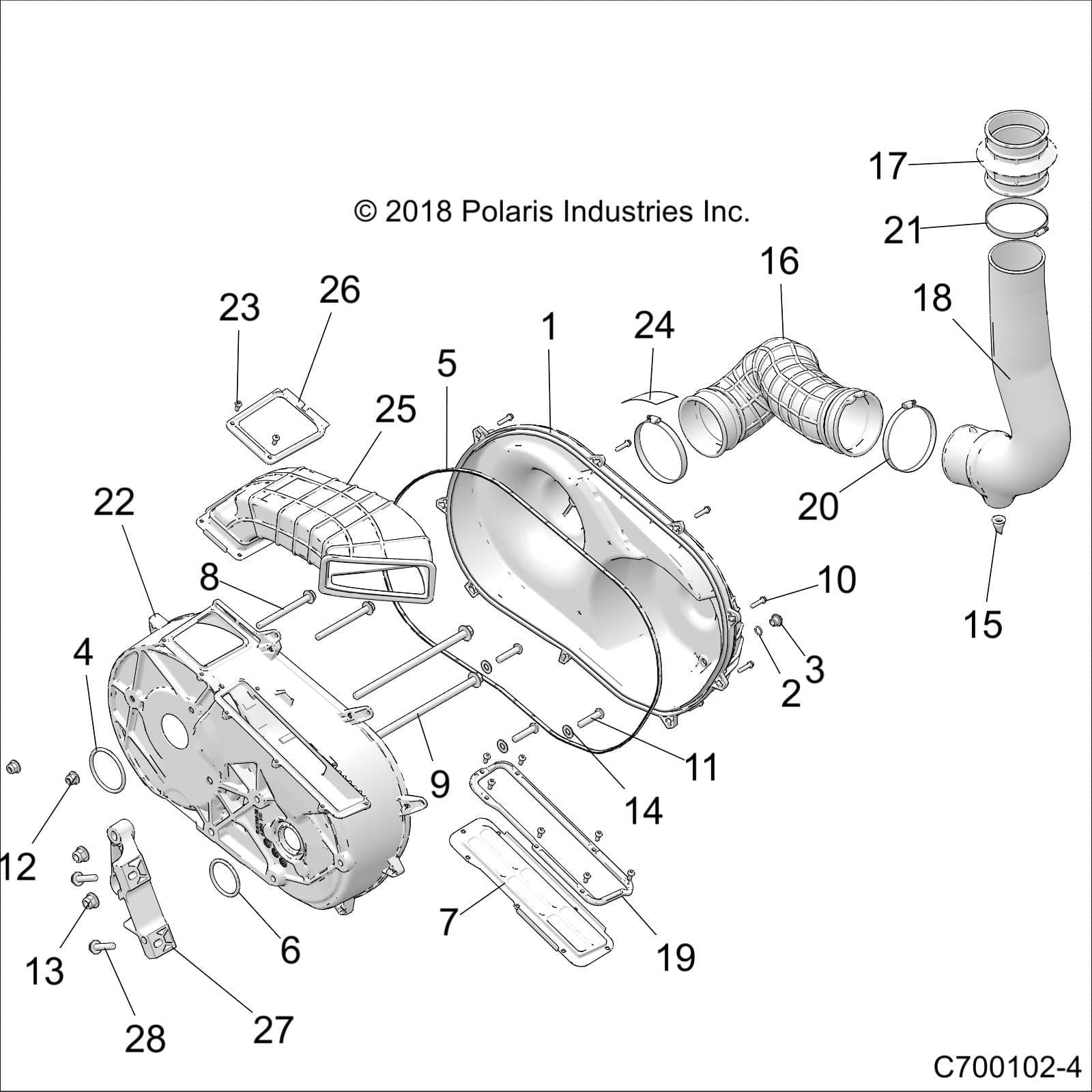 Outer Clutch Cover Assembly by Polaris 2637068 OEM Hardware P2637068 Off Road Express