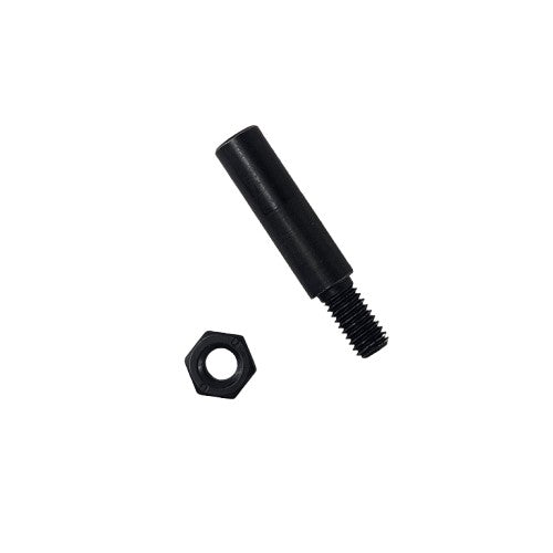 A K-Pin Lever Pr1819 by Polaris, a black metal standoff with one threaded end and a matching hexagonal nut, is placed beside it on a white background.