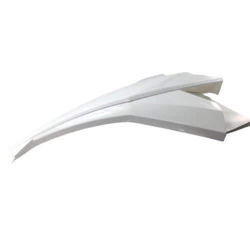 A sleek, white Can-Am RH rear fender with angular edges, made of plastic or fiberglass, likely OEM for automotive or motorcycle use, shown against a plain white background.