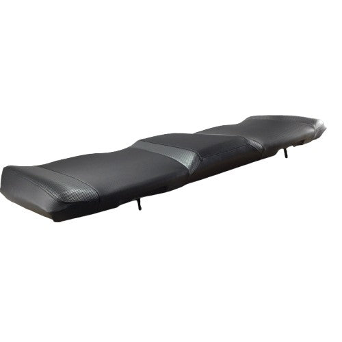 Black contoured molded seat bottom assembly with smooth vinyl surface for Polaris UTV models.
