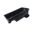 A black rectangular plastic Housing Air Filter by CFMOTO with a side opening and internal dividers, perfect for storing OEM UTV parts or filters, isolated on a white background.