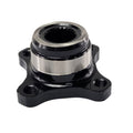 Close-up of a black and silver Coupler Front Differential by CFMOTO, featuring a central splined hole and four mounting holes—an OEM UTV part designed for off-road use.