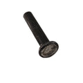A close-up of a single black metal Can-Am Weld Pin 8mm X 40mm rivet with a flat, circular head, typically used in ATV parts, isolated on a white background.