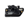 Front LH Door Outside Handle by CFMOTO—black plastic with metal parts and mounting points, shown on a white background. Designed for CFmoto UTVs, it offers a reliable ATV replacement solution.