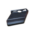 The Rear LH Door Outer Panel by CFMOTO is a black, angular plastic cover with smooth surfaces and cutouts, shown on a white background—ideal as a genuine replacement for CFmoto OEM ATV & UTV parts.