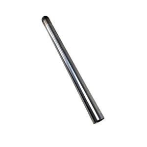 A sleek, cylindrical Kit, Fork Pipe Complete by Polaris with a darkened, rounded tip rests diagonally on a white background—an essential OEM Victory Polaris component.