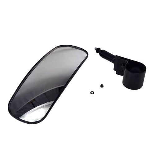 The Mirror Kit, Rearview (Rp) by Arctic Cat includes a rectangular black-framed mirror, mounting bracket, and hardware—shown on a white background—making it an ideal OEM part for your Arctic Cat UTV or other off-road vehicle.