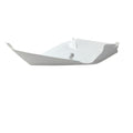 A White RH Cover Front Fender by Can-Am, featuring angular plastic design with curved edges, rests on a white surface—ideal as a replacement accessory or protective guard for your vehicle.