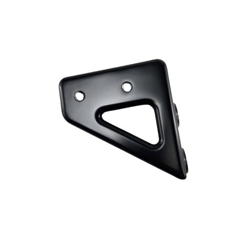 The Rh Bracket Rear View Mirror by CF Moto is a black, triangular metal bracket with two round holes and a center cutout, designed for mounting or support—ideal as a rear view mirror bracket and compatible with CF-Moto UTV accessories.