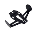 The Bracket, L.P., Flat Black by Polaris is a black, angular bracket with two circular pads and a central cut-out. Ideal for mounting or holding objects, its perfect for Victory motorcycles or as an OEM Victory Polaris parts replacement.