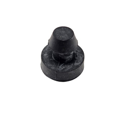 A black Bumper-Rubber, 13.50 Dia x 3.2 Thk by Polaris, OEM part for Polaris Off Road vehicles, is shown on a white background with a cylindrical base and slightly tapered top.