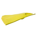 A Sunburst Yellow RH Front Door Trim Panel by Can-Am, featuring a smooth, angular design in plastic or metal, serves as an ideal ATV replacement part.