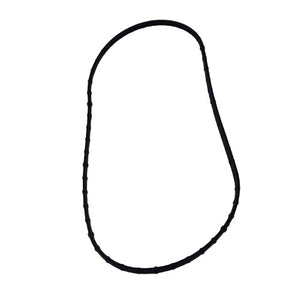 A single black Seal-Fuel, Molded by Polaris, oval-shaped with a slightly irregular outline, is displayed on a white background—ideal for use with OEM Indian Polaris and Indian motorcycle parts.