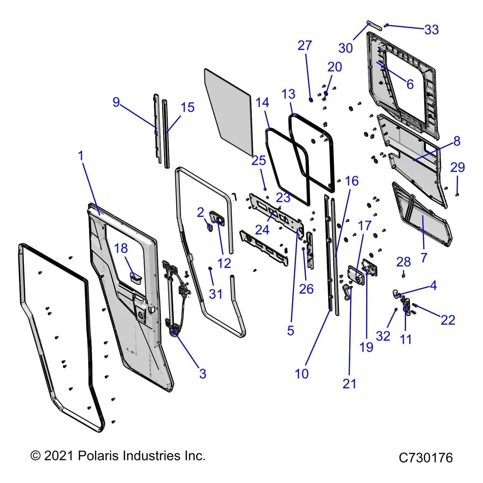 Panel-Accent,Rr,Lh,P.Blue by Polaris 5458209-795 OEM Hardware P5458209-795 Off Road Express