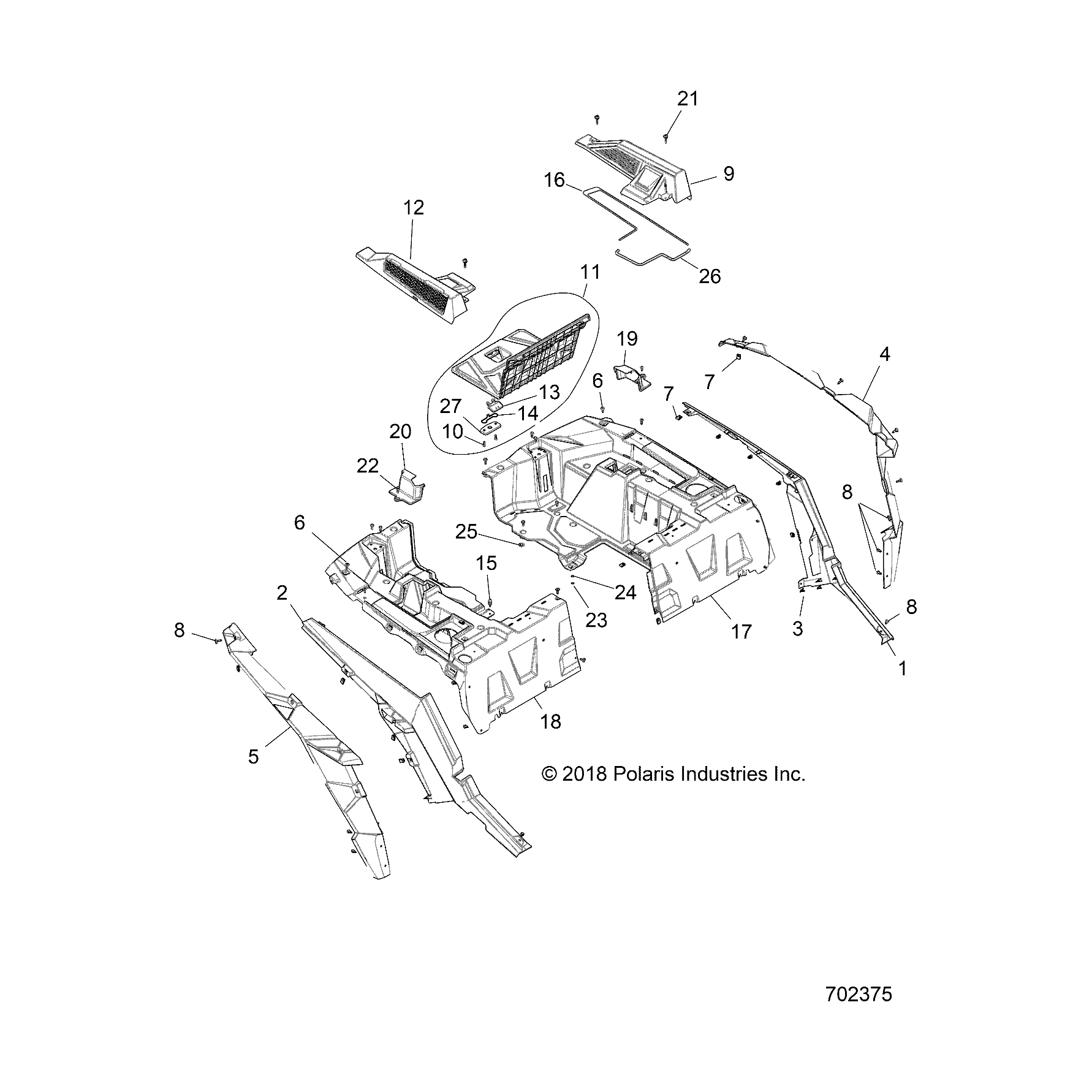 Panel Box Assembly, Access by Polaris 2637014 OEM Hardware P2637014 Off Road Express