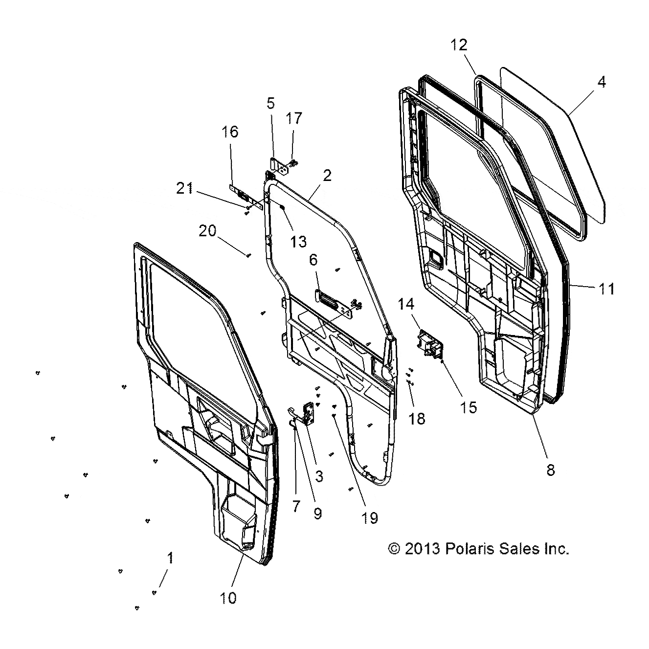 Panel-Door,Inner,Right by Polaris 5450558 OEM Hardware P5450558 Off Road Express