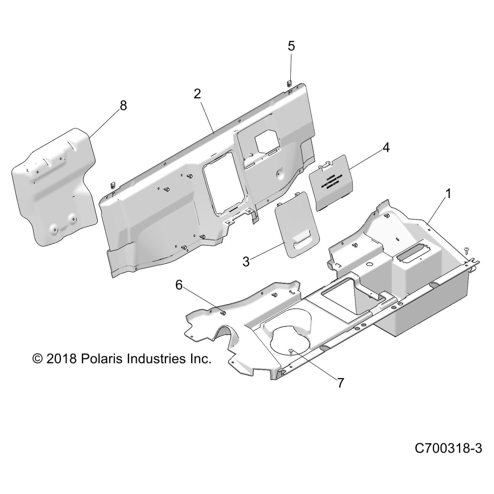Panel-Rear Closeoff,Lower,Ca,Blk by Polaris 5455838-070 OEM Hardware P5455838-070 Off Road Express