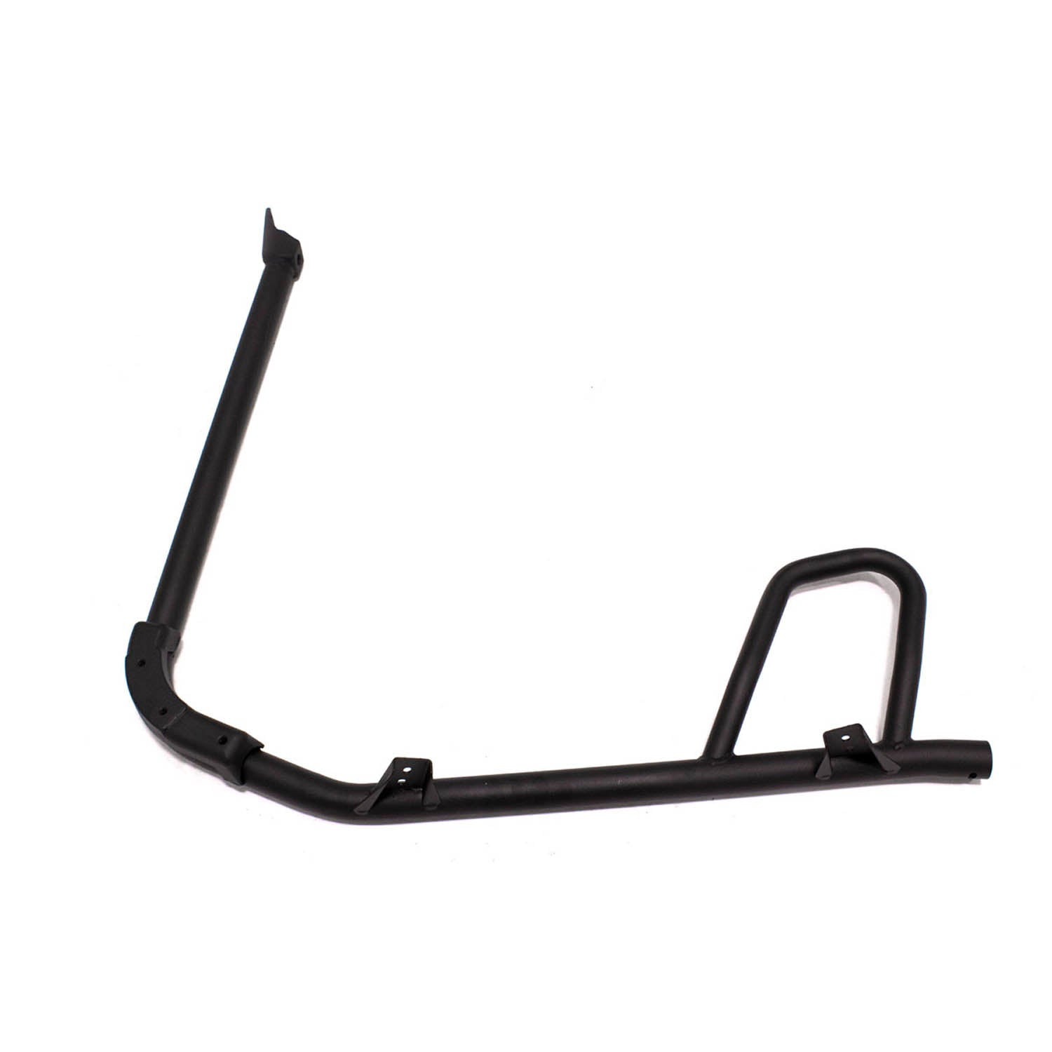 Black metal rear cab frame weld with angular tubing and mounting points for Polaris UTVs.