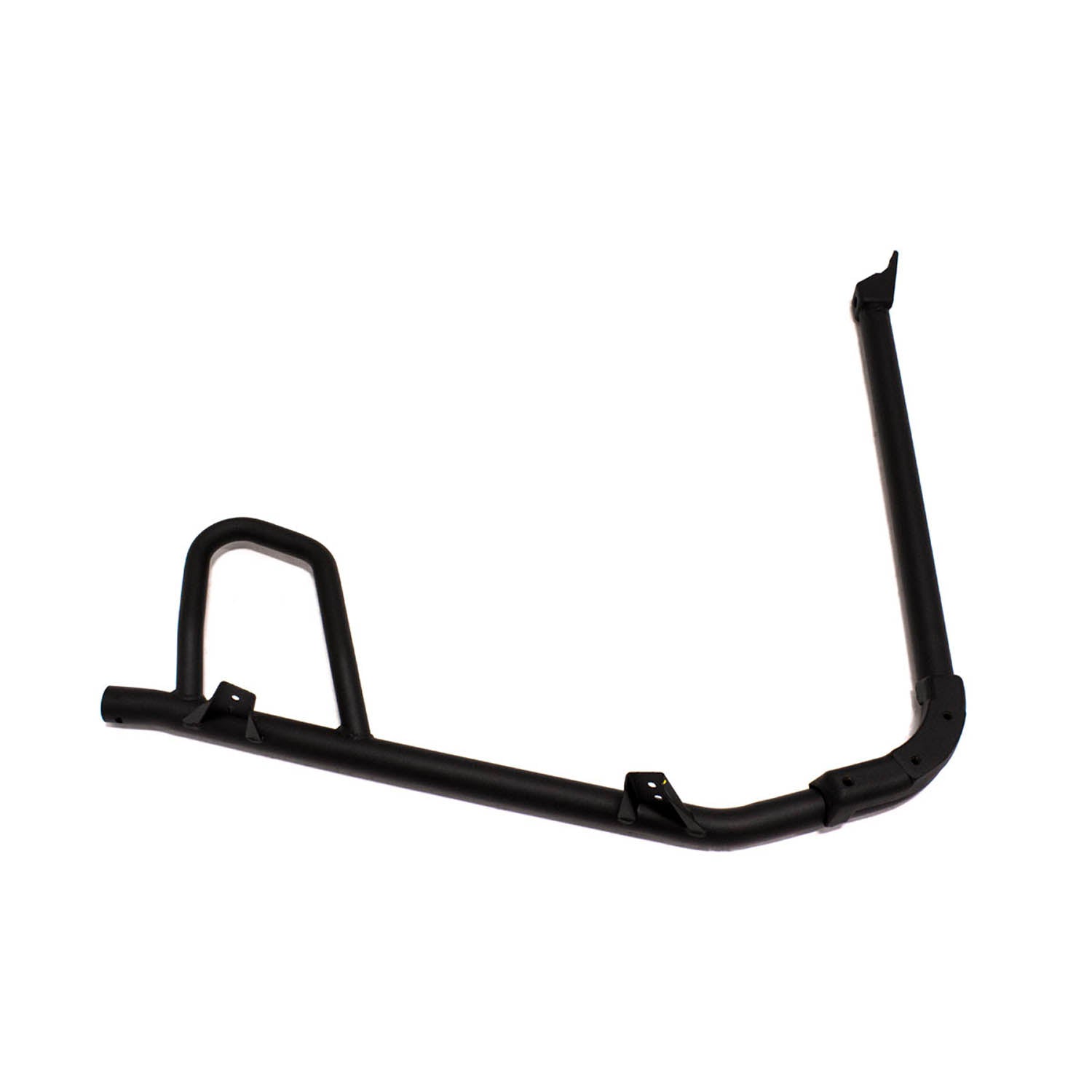 Black metal rear cab frame weld with angled design and mounting brackets for Polaris UTV.