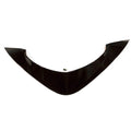 Flat black triangular access panel with smooth finish and slight curvature.