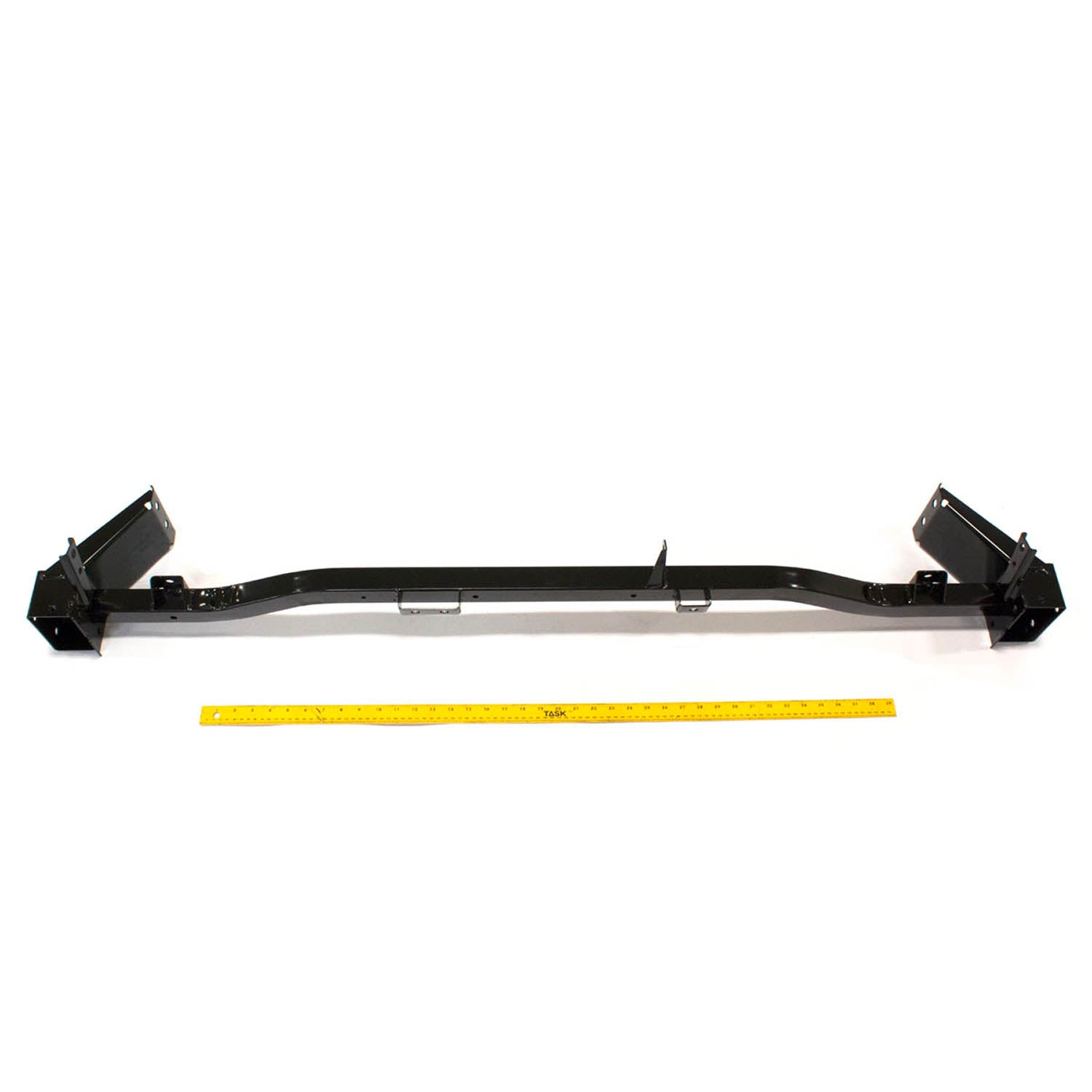 Black metal rear cab support bar with angled mounting brackets and center reinforcement for Polaris Ranger UTV.