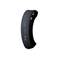 Matte black curved rear motorcycle fender with mounting holes and smooth finish.