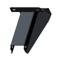 Matte black metal brush guard mount with angular design and mounting holes for rear left attachment.