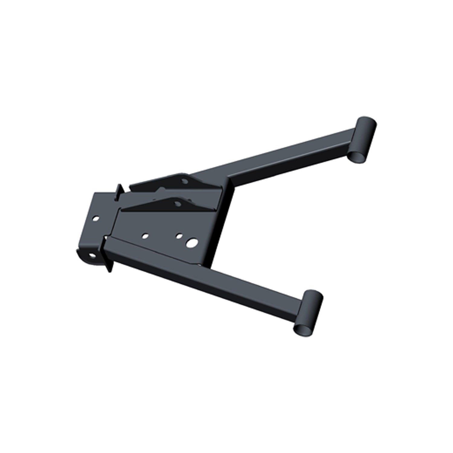 Black metal upper A-arm suspension component with triangular frame and cylindrical ends for Polaris Ranger UTV.