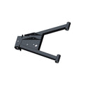 Black metal upper A-arm suspension component with triangular frame and cylindrical ends for Polaris Ranger UTV.