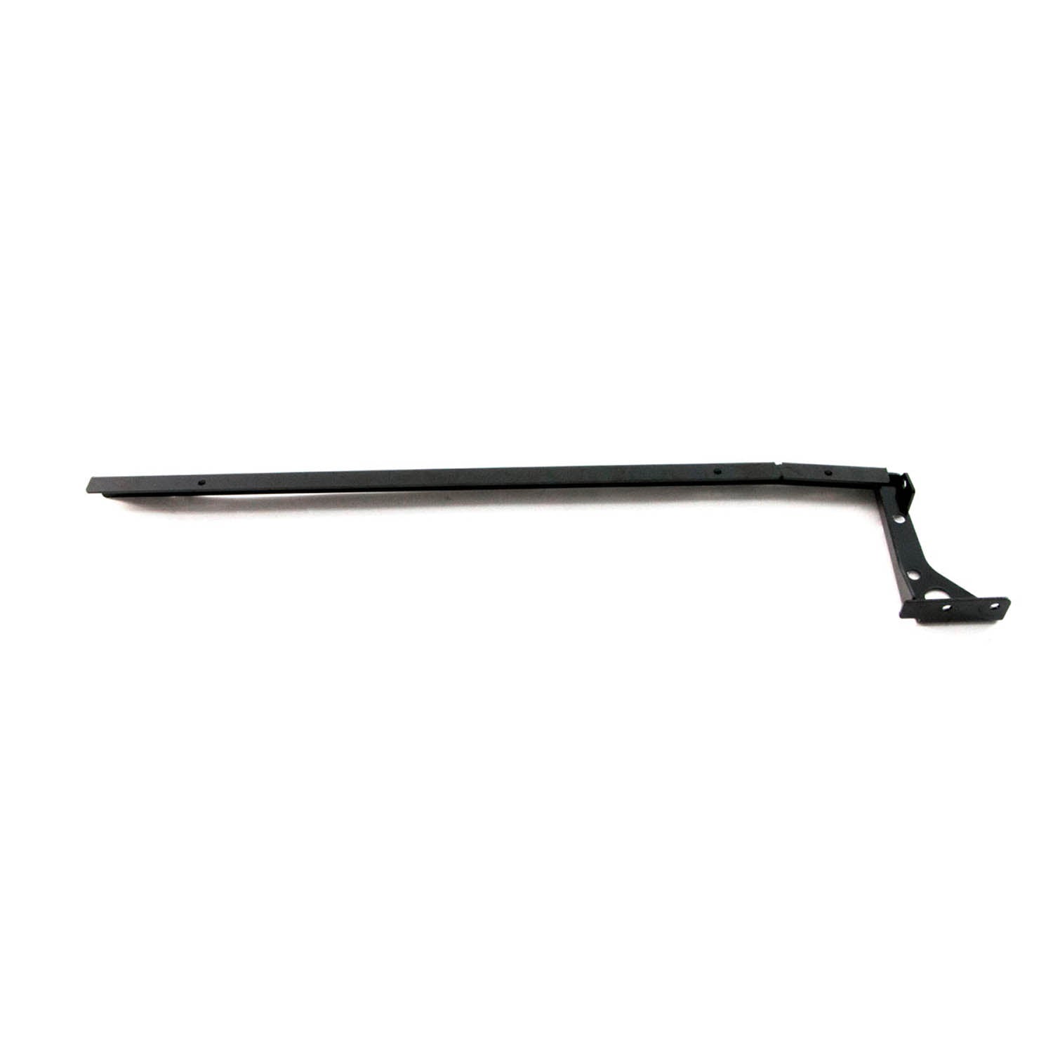 Black metal rocker weld bracket with angled mounting end for Polaris Ranger UTVs.