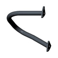 Matte black curved metal highway bar with mounting flanges for Indian motorcycles.