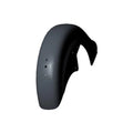 Matte black curved front motorcycle fender with mounting holes and smooth surface.
