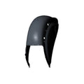 Matte black curved rear motorcycle fender with multiple mounting holes and smooth metal surface.