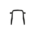 Black metal rear lower frame with a square-shaped arch and two straight mounting arms.