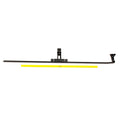 Black metal rocker weld bar with mounting bracket and angled end piece, measuring about 48 inches long.