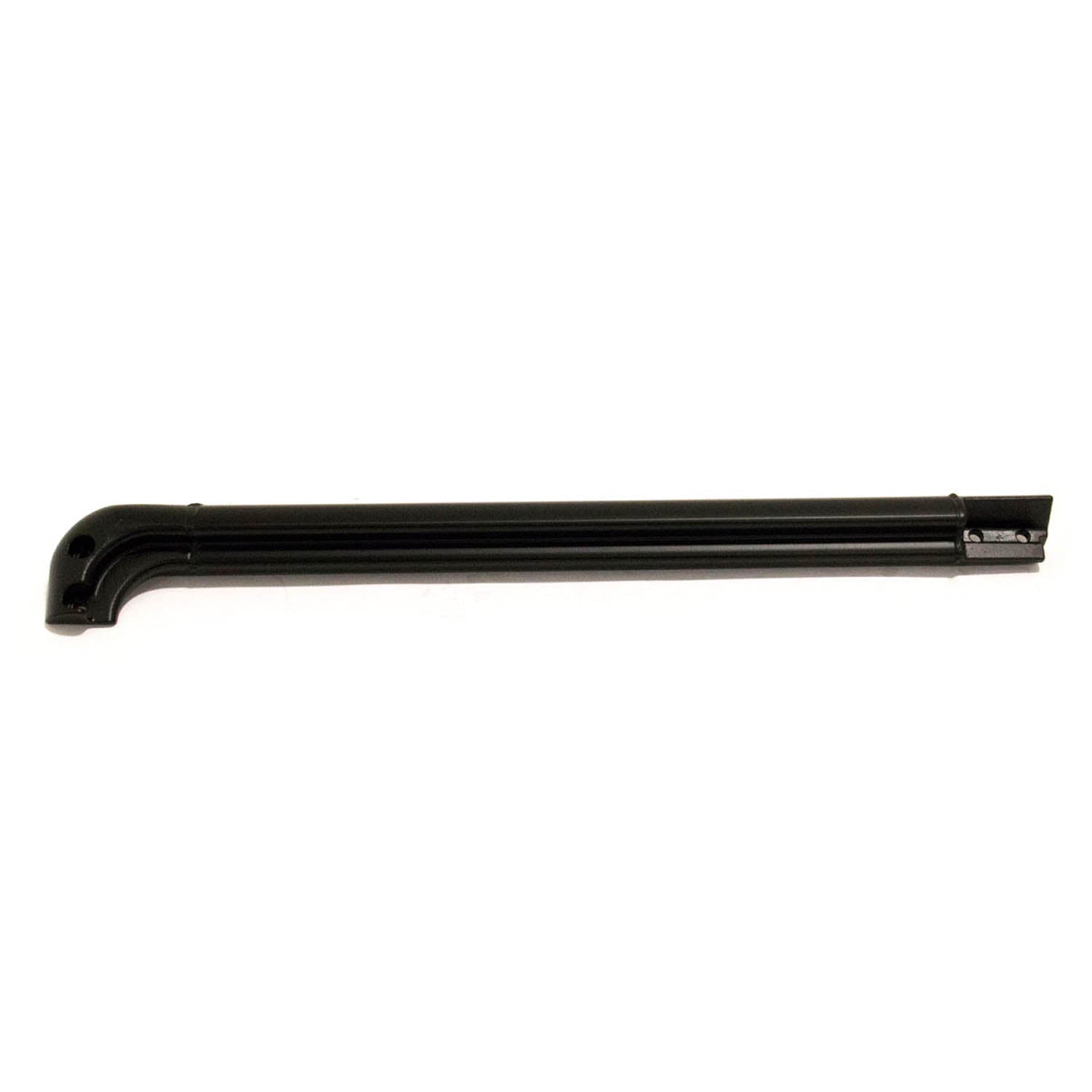 Black metal rear cab frame weld bar with angled end for Polaris UTVs.