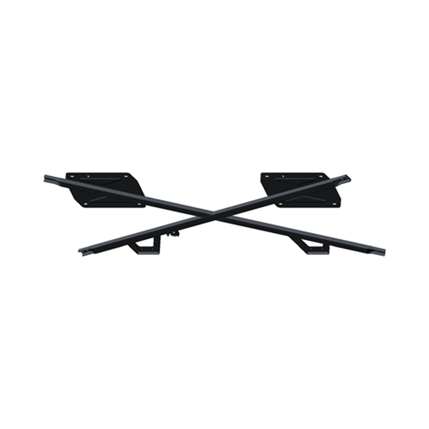 Matte black metal cab frame weld cross bars with mounting brackets for UTVs.