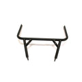 Matte black welded steel front cab frame with angular support bars and mounting brackets.