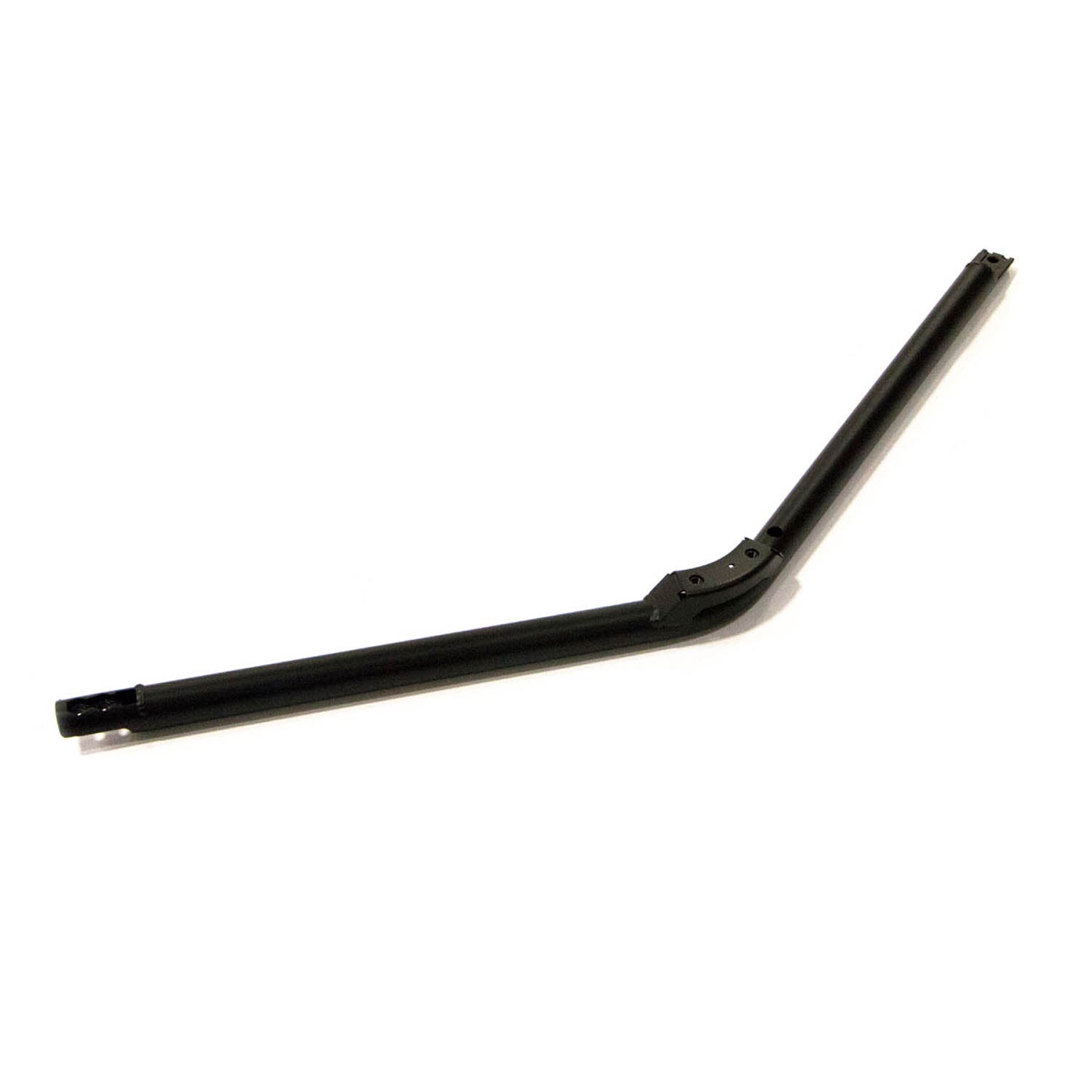 Matte black metal front cab frame arm with angled design for Polaris RZR vehicles.
