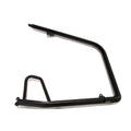 Matte black welded steel cab frame with angular and curved tubing for Polaris UTVs.