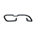 Black tubular steel highway crash bar with smooth matte finish and curved design.