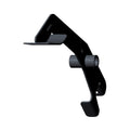 Matte black welded metal throttle pedal with a curved ergonomic design and mounting hole.