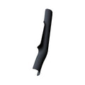 Matte black curved tubular motorcycle collector shield with smooth finish and contoured edges.