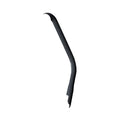 Matte black contoured exhaust headpipe shield with smooth, angled design.