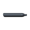 Matte black cylindrical rear muffler with tapered end for Polaris motorcycles.