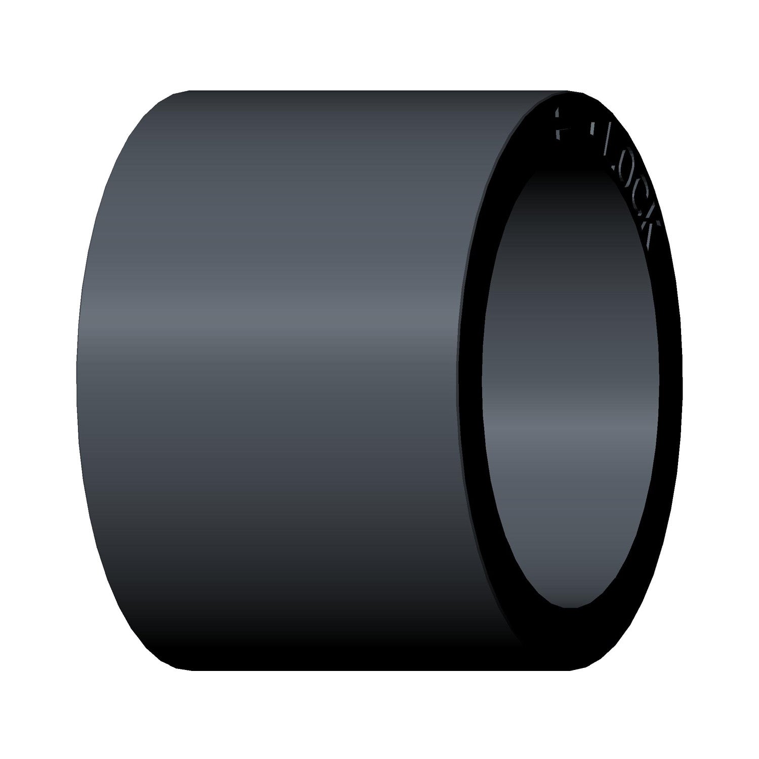 Matte black cylindrical Oneway clutch component with smooth surface and hollow center.