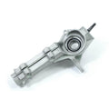 Silver metal wheel hubstrut with bearing and mounting points for right side 4X4 Polaris ATV.