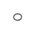 Metallic silver washer with smooth flat surface and circular shape.