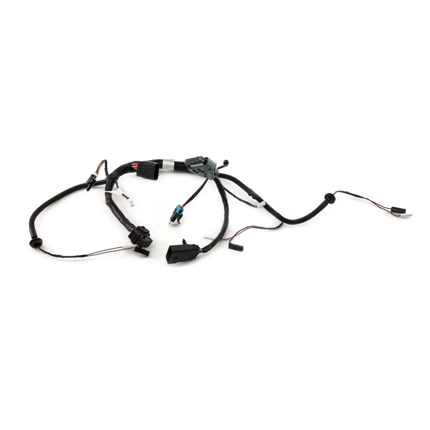 Black motorcycle fairing harness with multiple connectors and wiring clips, designed for Victory models.
